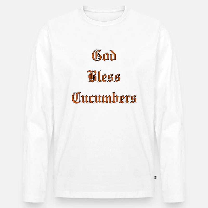 GodBlessCucumbers - Männer Premium Bio Langarmshirt - Weiß