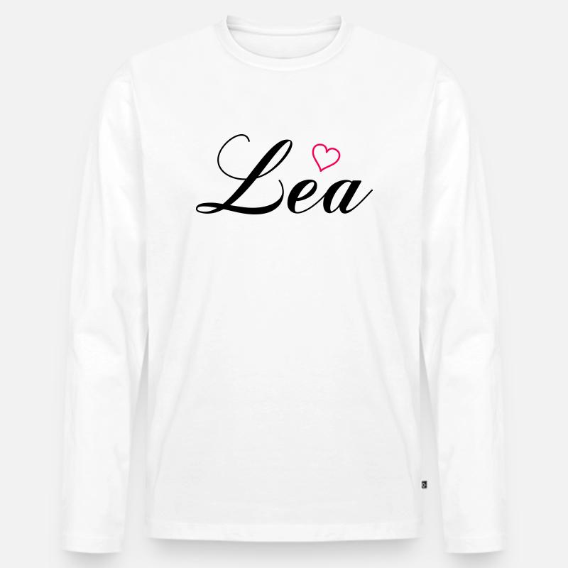 name lea - Männer Premium Bio Langarmshirt - Weiß