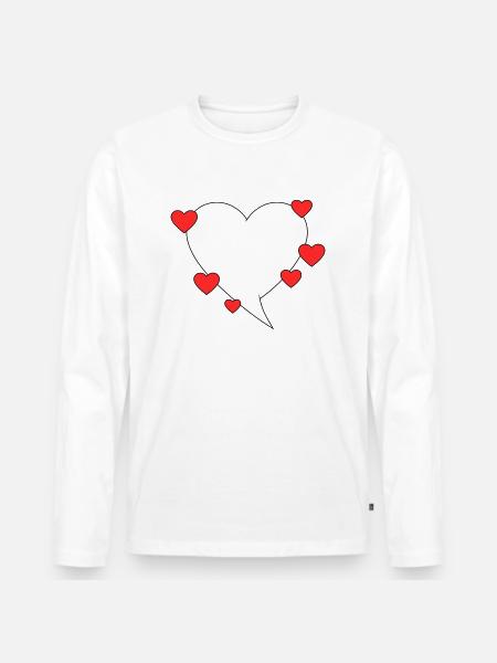 Speech bubble with hearts - Men's Premium Organic Long Sleeve Shirt - white
