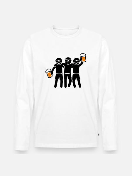 Party Team Beer Group - Men's Premium Organic Long Sleeve Shirt - white