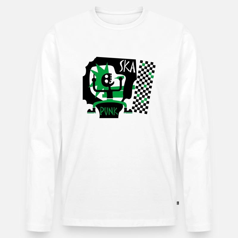 Ska Punk - Männer Premium Bio Langarmshirt - Weiß