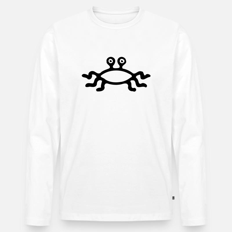 Flying Spaghetti Monster - Männer Premium Bio Langarmshirt - Weiß