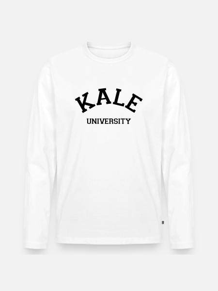 Kale University - Men's Premium Organic Long Sleeve Shirt - white