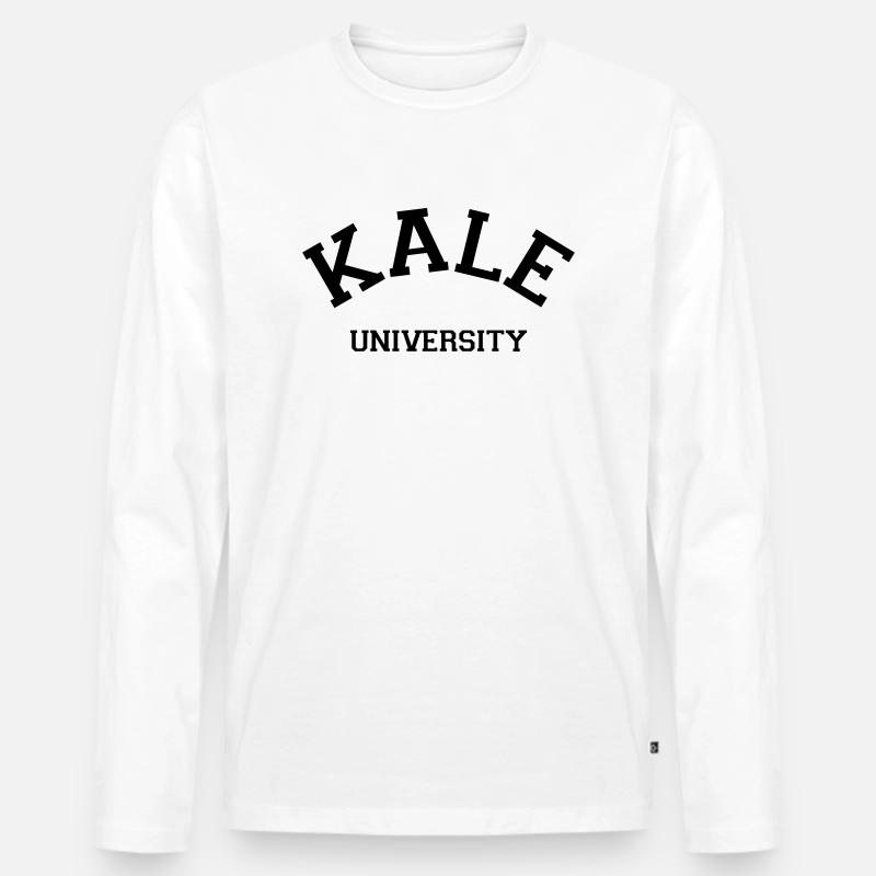 Kale University - Männer Premium Bio Langarmshirt - Weiß