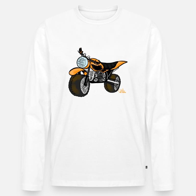 Mopped - Männer Premium Bio Langarmshirt - Weiß