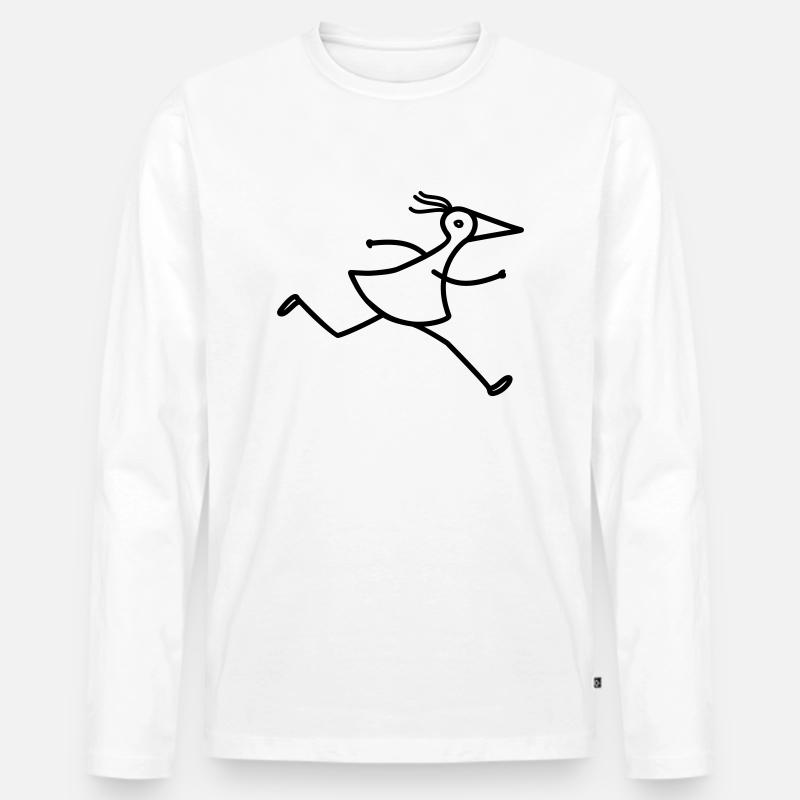 Marathon-RUNNY - Männer Premium Bio Langarmshirt - Weiß