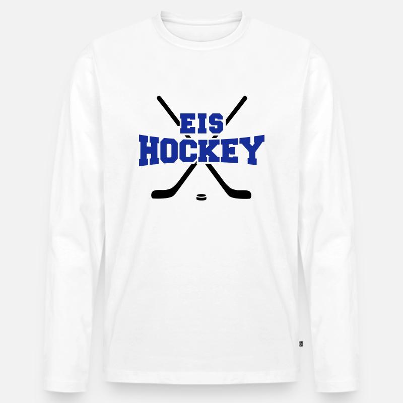 Eis Hockey 2C - Farbwechsel - Männer Premium Bio Langarmshirt - Weiß