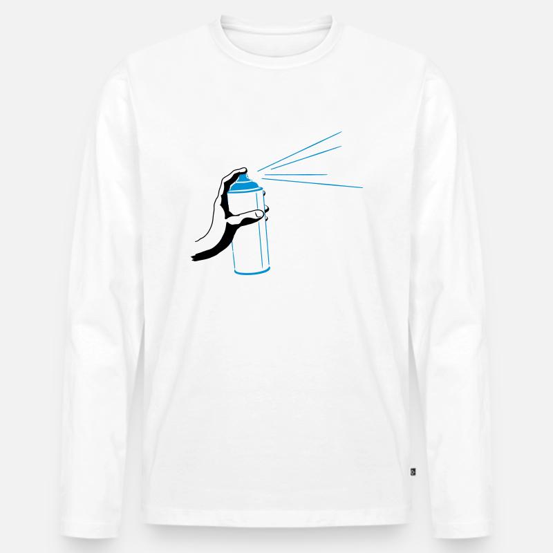 Spraydose - Männer Premium Bio Langarmshirt - Weiß