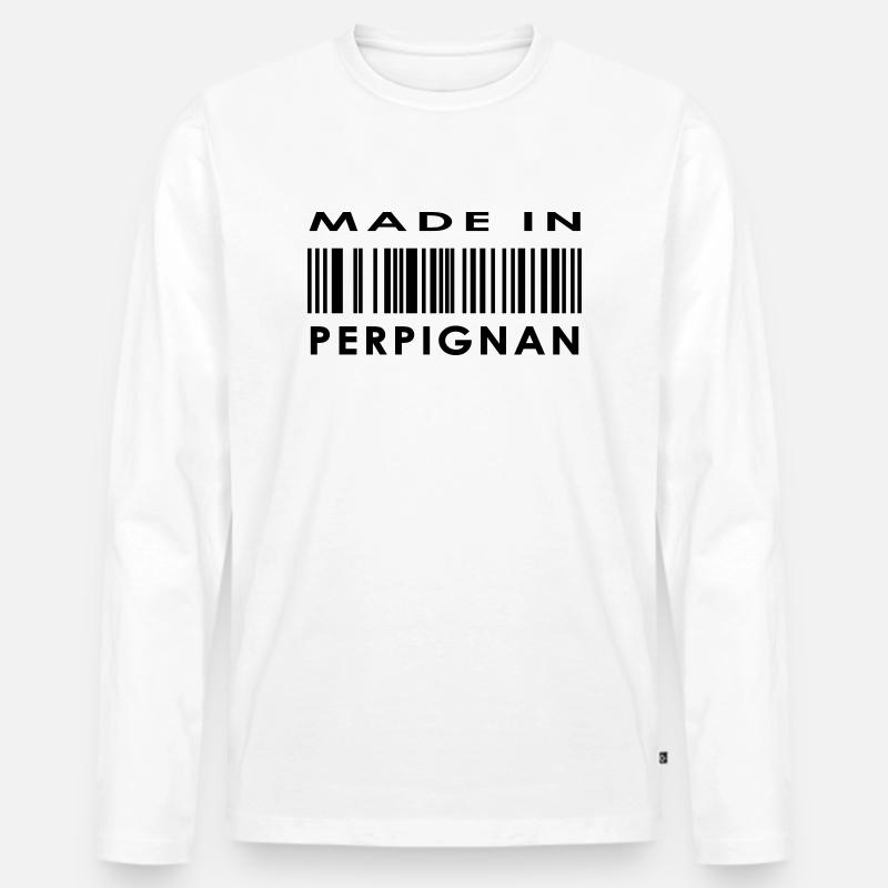 Perpignan - Männer Premium Bio Langarmshirt - Weiß