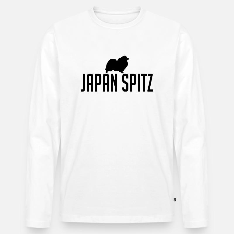 JAPAN SPITZ Hunderasse - Männer Premium Bio Langarmshirt - Weiß