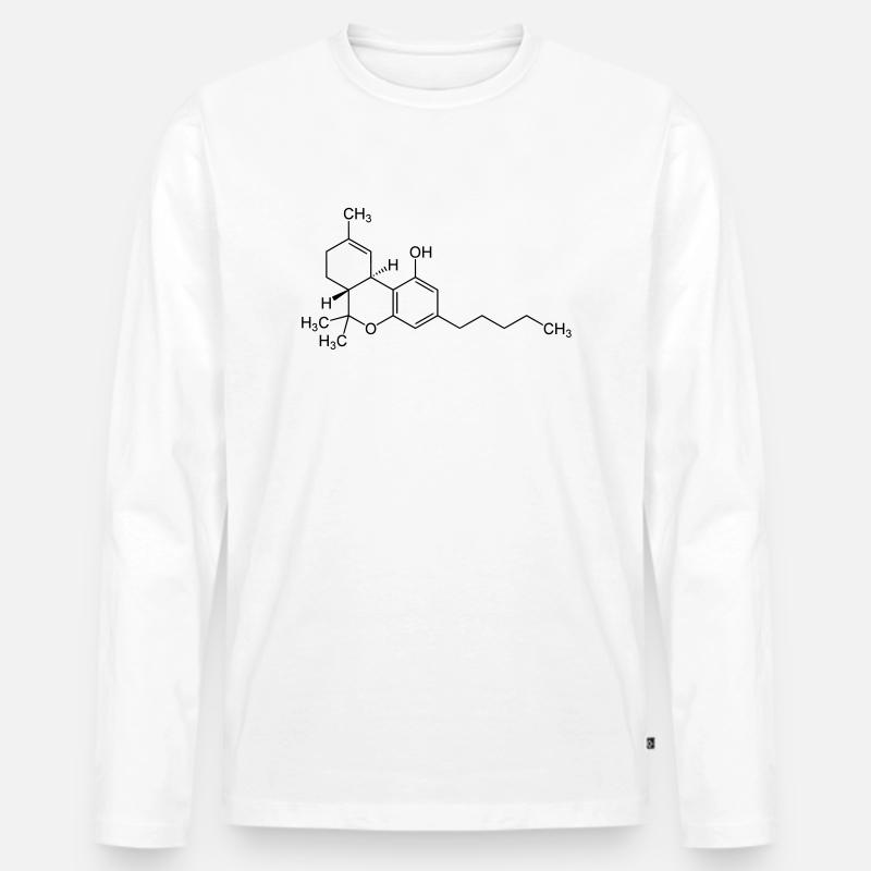 THC Molekül - Männer Premium Bio Langarmshirt - Weiß