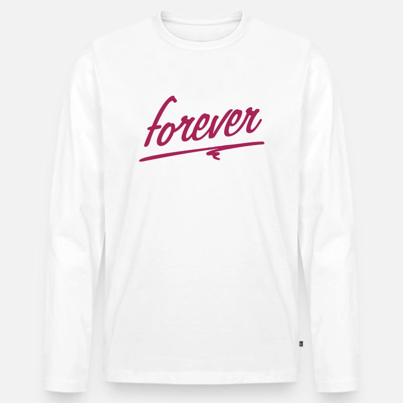 forever - Männer Premium Bio Langarmshirt - Weiß