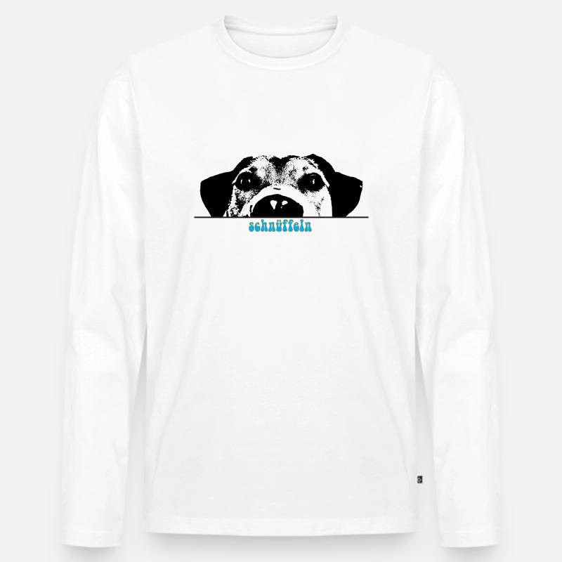 Schnüffeln - Männer Premium Bio Langarmshirt - Weiß