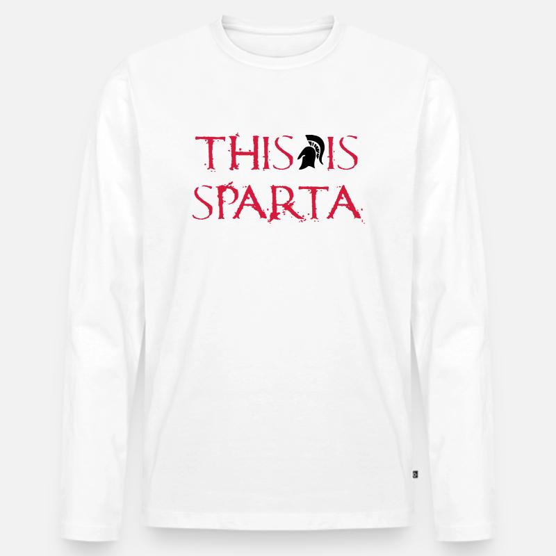 This is Sparta - Männer Premium Bio Langarmshirt - Weiß