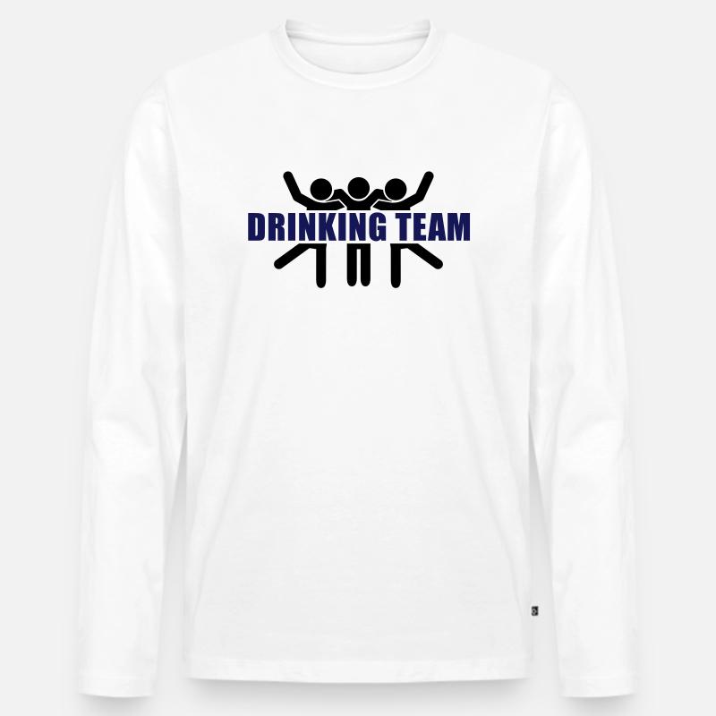 drinking_team__f2 - Männer Premium Bio Langarmshirt - Weiß