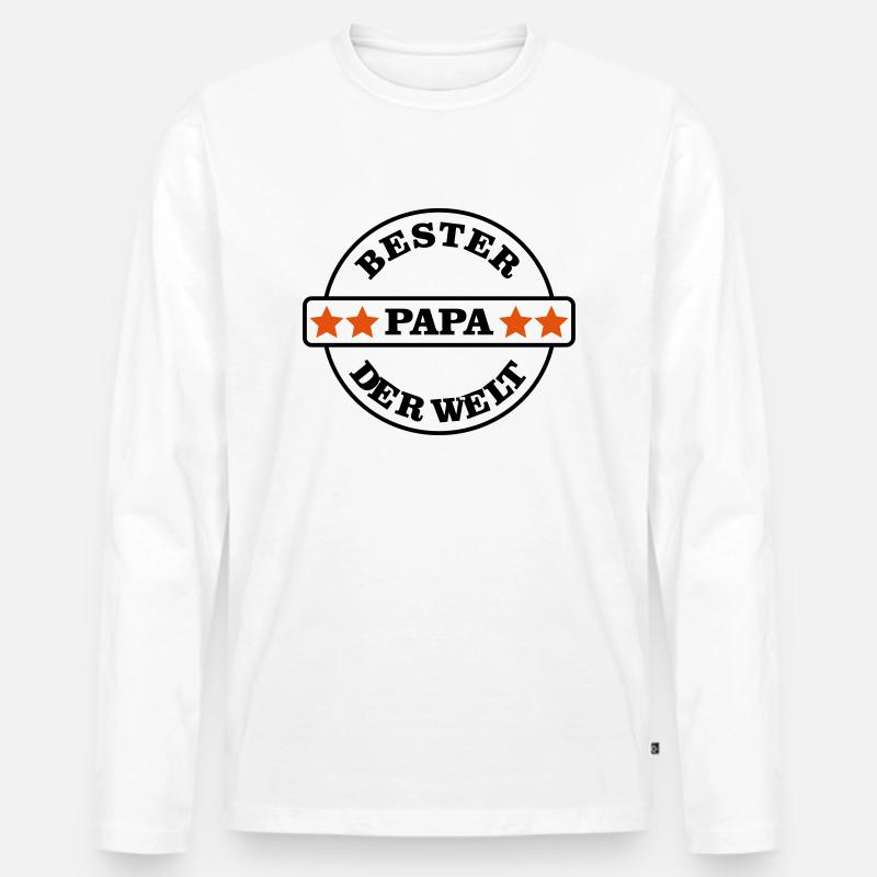 Bester Papa der Welt - Männer Premium Bio Langarmshirt - Weiß