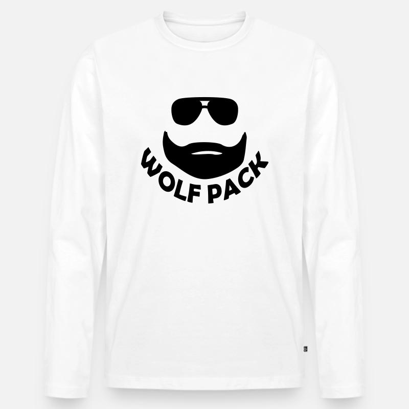 wolf pack - Männer Premium Bio Langarmshirt - Weiß