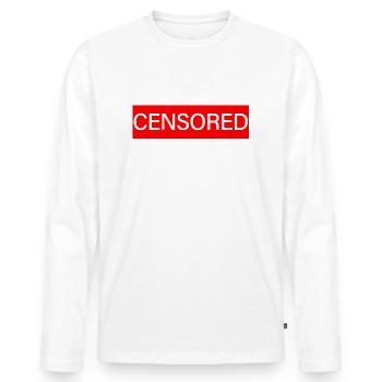 CENSORED // Censuré - T-shirt manches longues Premium bio Homme - blanc - Devant - Nico (187cm)