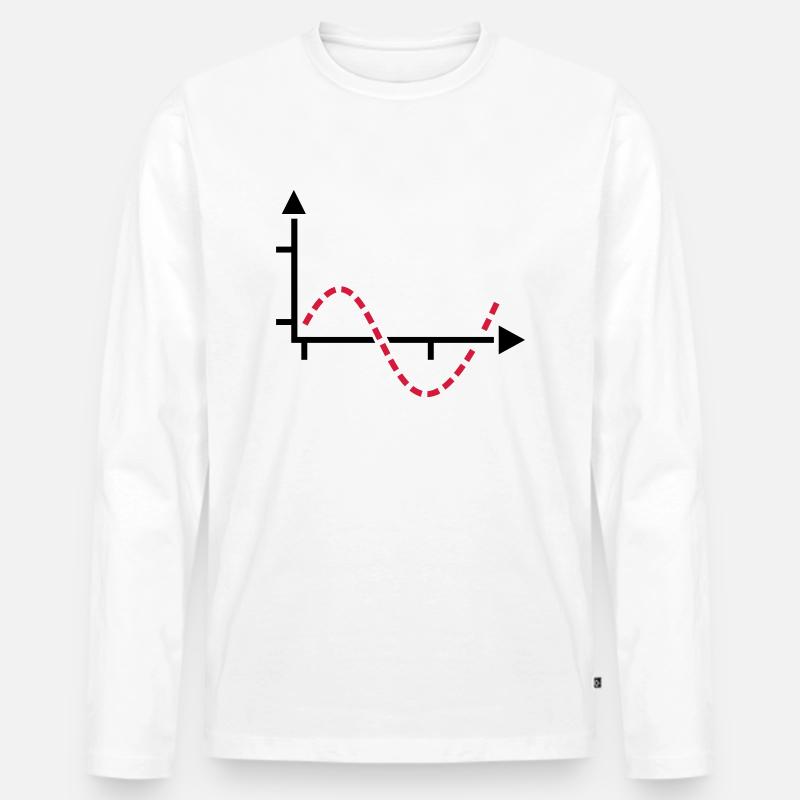 Sinus (2c) - Männer Premium Bio Langarmshirt - Weiß