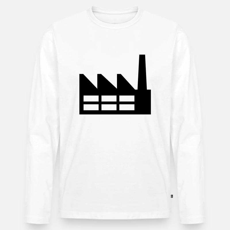Fabrik - Männer Premium Bio Langarmshirt - Weiß