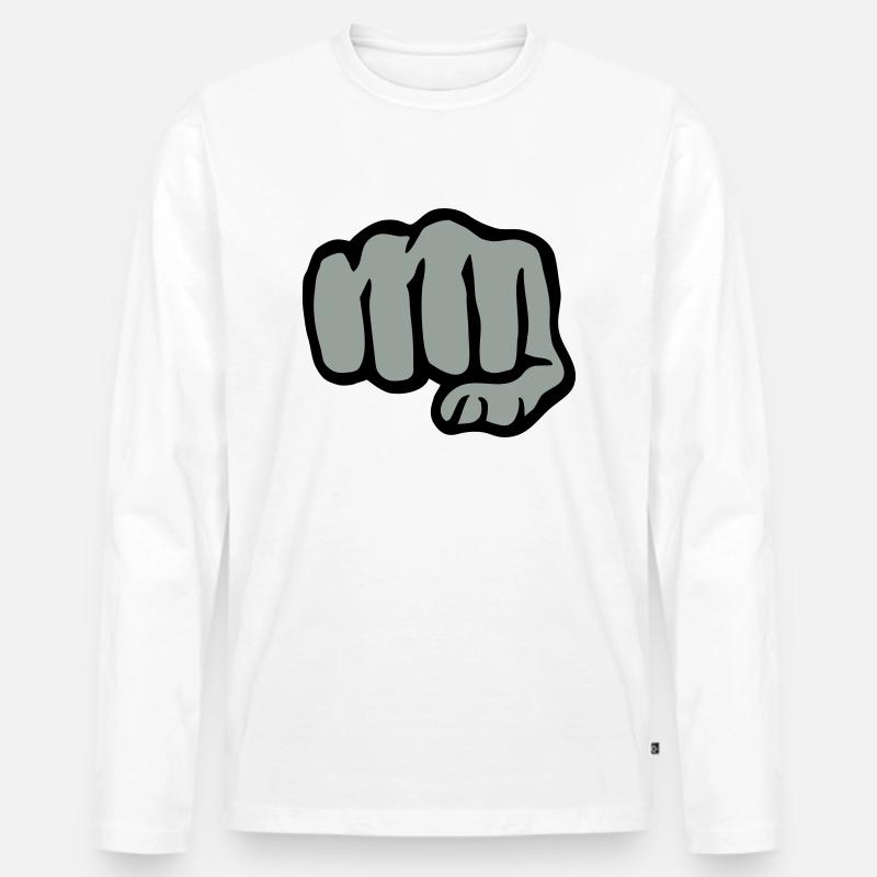 Faust - Männer Premium Bio Langarmshirt - Weiß