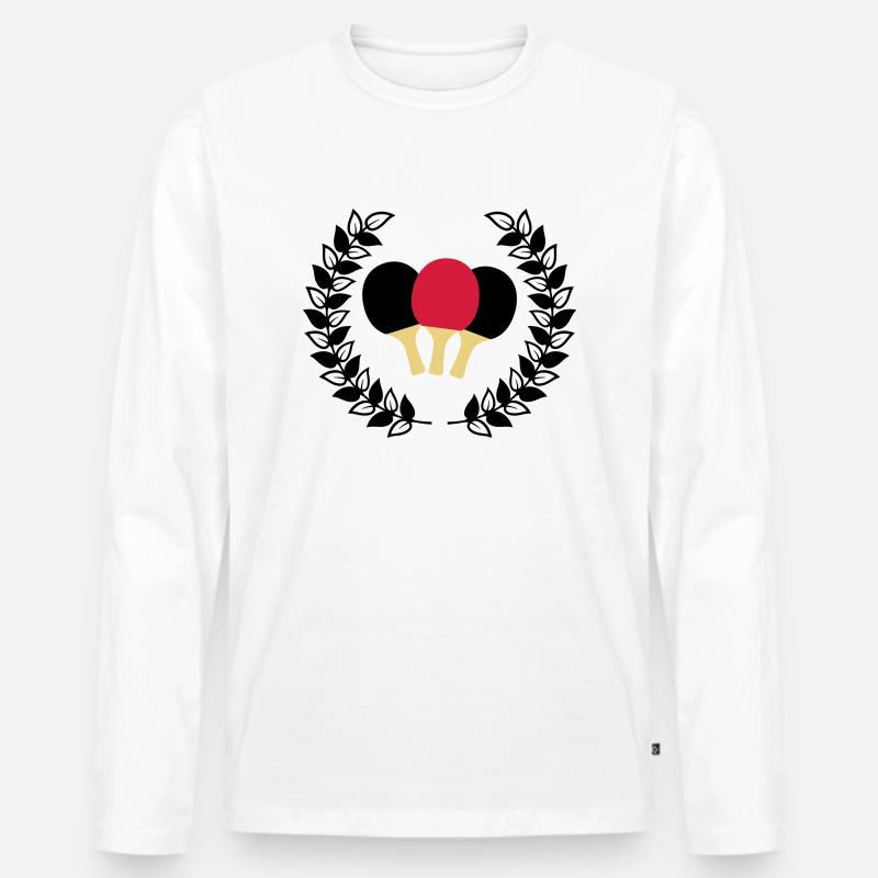 Tischtennis - Männer Premium Bio Langarmshirt - Weiß