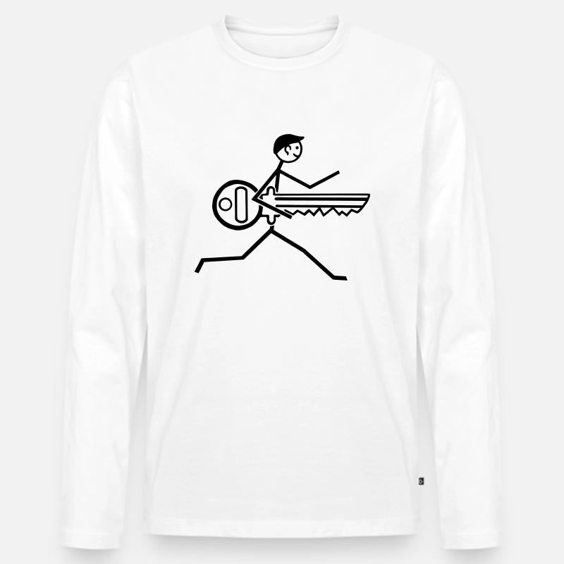 Schlüsseldienst - Männer Premium Bio Langarmshirt - Weiß