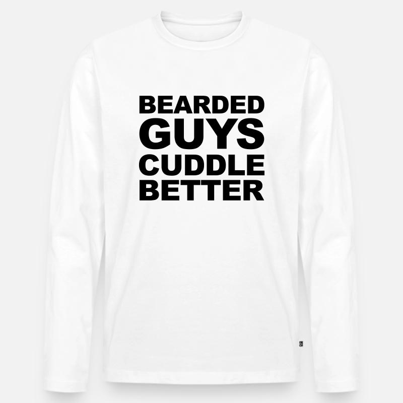 Beards - Männer Premium Bio Langarmshirt - Weiß