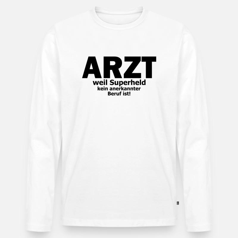 arzt - Männer Premium Bio Langarmshirt - Weiß