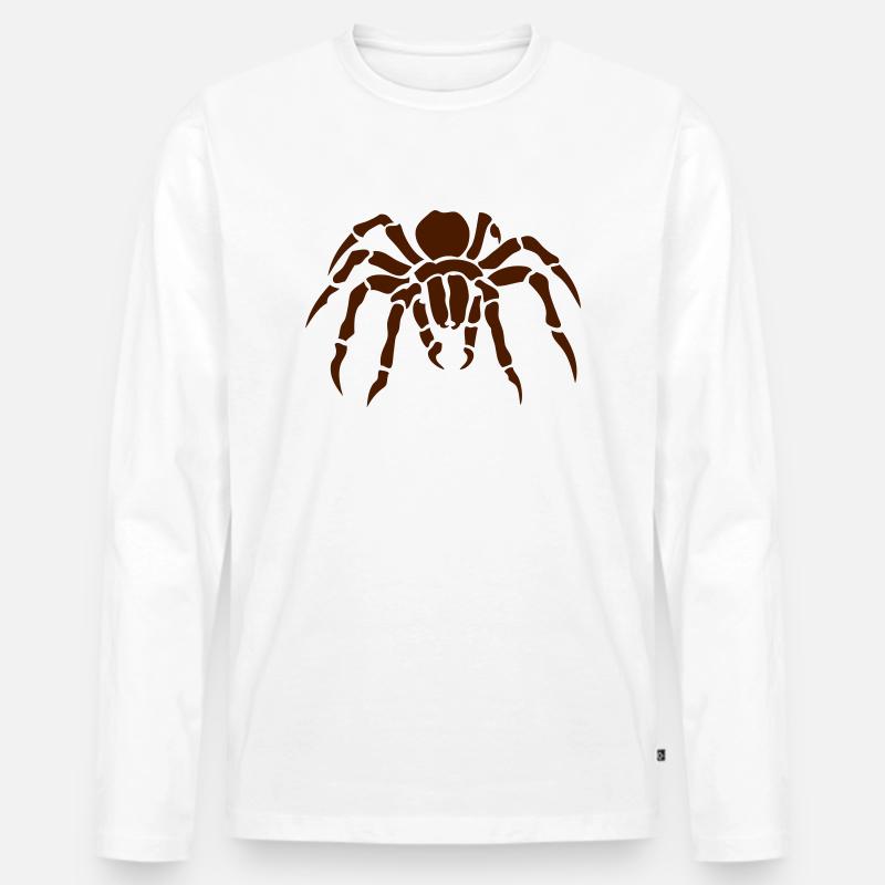 Araigne - Männer Premium Bio Langarmshirt - Weiß