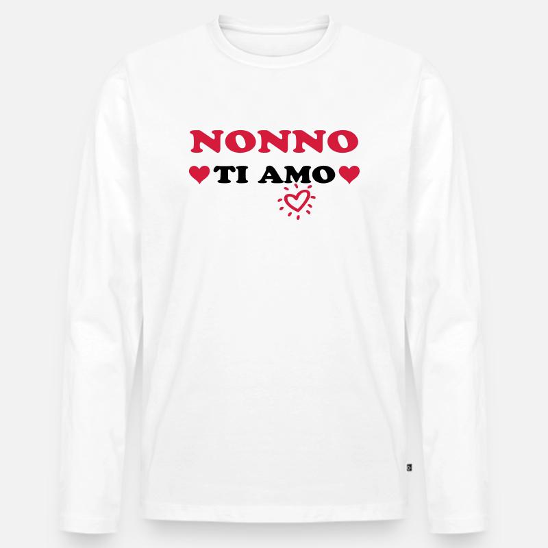 Nonno ti amo - Männer Premium Bio Langarmshirt - Weiß