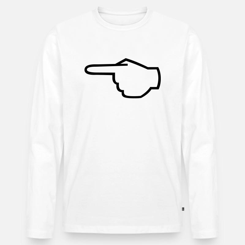 zeigefinger_01 - Männer Premium Bio Langarmshirt - Weiß