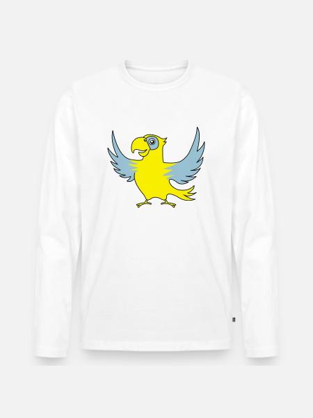 papagei_02 - T-shirt manches longues Premium bio Homme - blanc