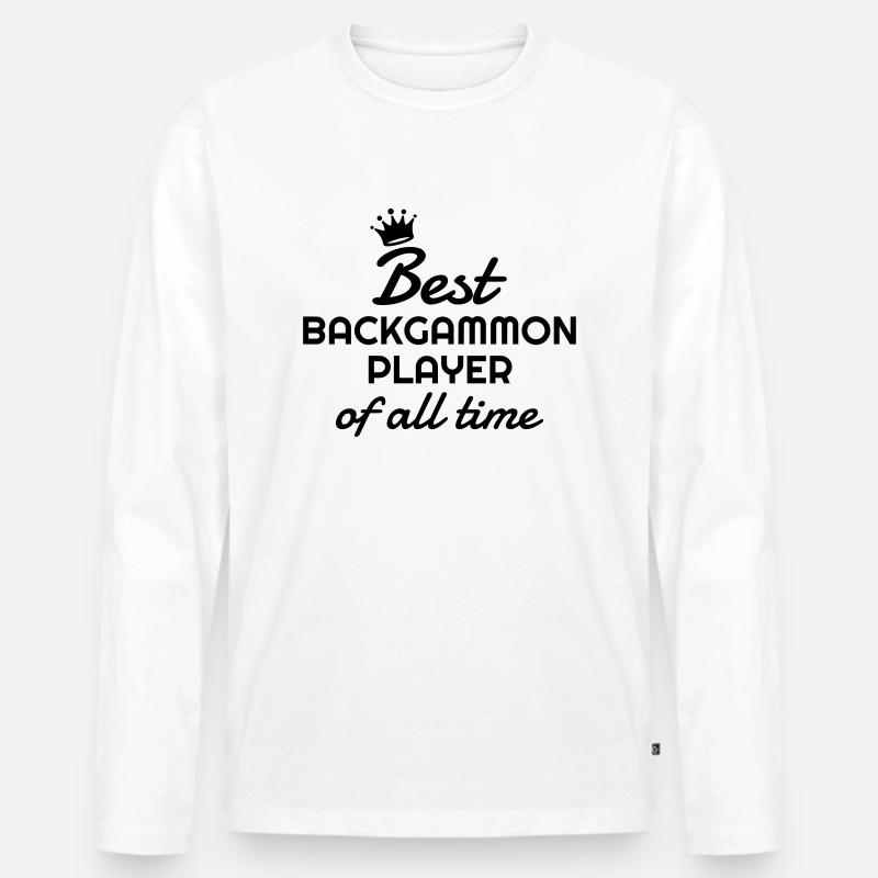 Backgammon / Spiel / Player / Schach - Männer Premium Bio Langarmshirt - Weiß