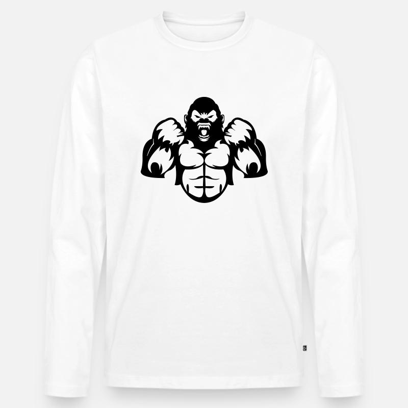 gorilla_01 - Männer Premium Bio Langarmshirt - Weiß