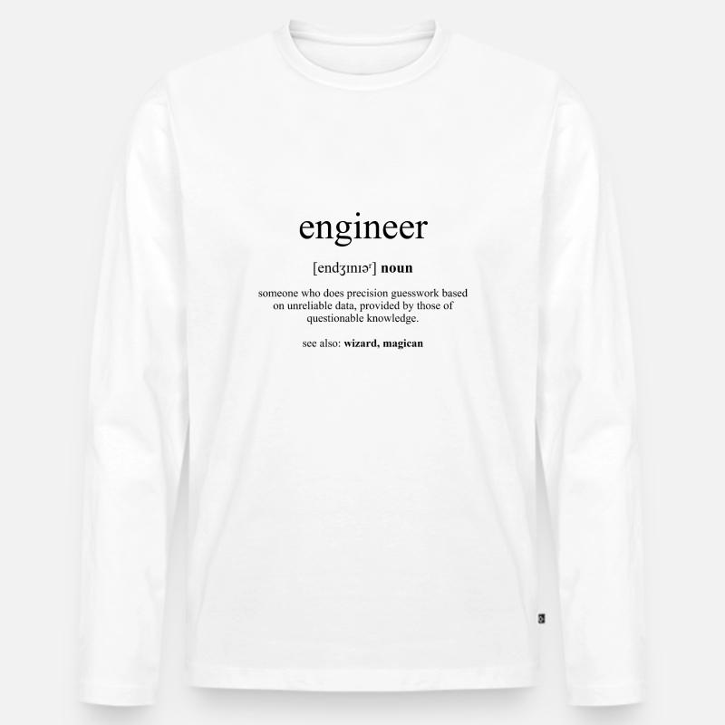 Engineer (Ingenieur) Definition Dictionary - Männer Premium Bio Langarmshirt - Weiß