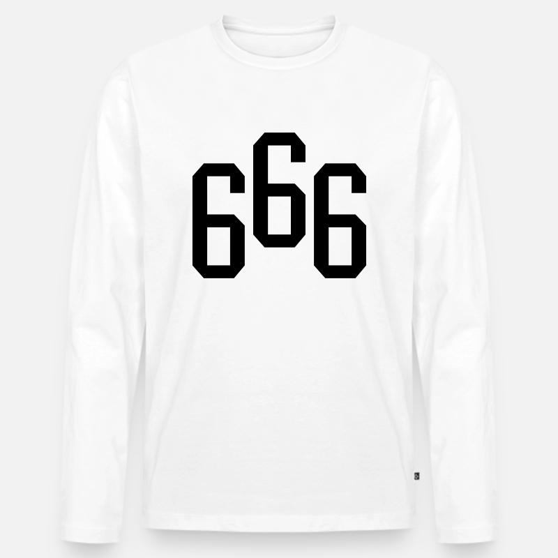 666 - Männer Premium Bio Langarmshirt - Weiß