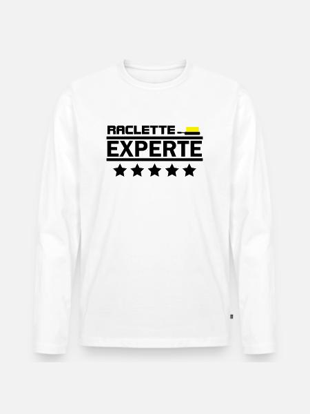 raclette experte - Männer Premium Bio Langarmshirt - Weiß