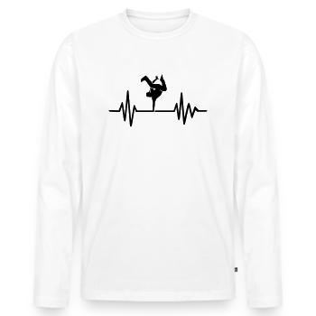 Breakdance - Männer Premium Bio Langarmshirt - Weiß - Vorne - Nico (187cm)