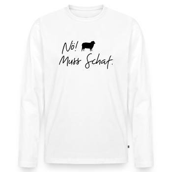 nö muss schaf - Männer Premium Bio Langarmshirt - Weiß - Vorne - Nico (187cm)