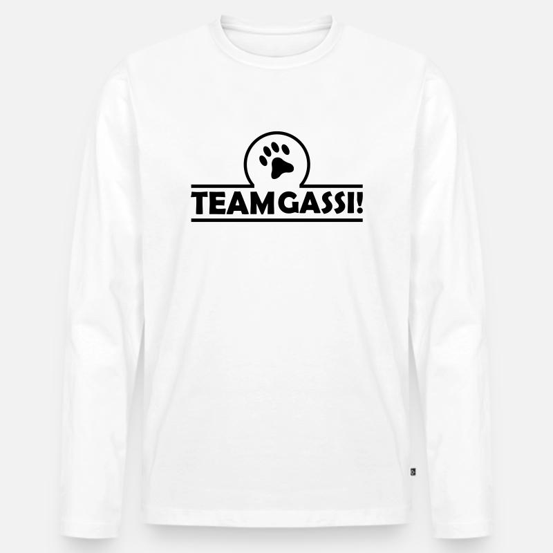 team_gassi_001 - Männer Premium Bio Langarmshirt - Weiß