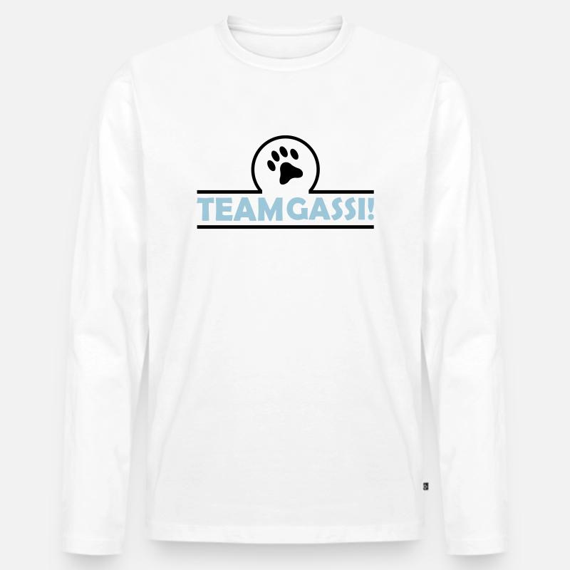 team_gassi_002 - Männer Premium Bio Langarmshirt - Weiß
