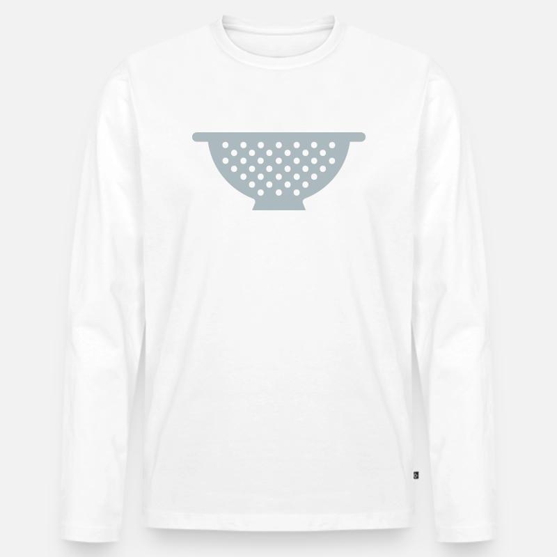 Sieb - Männer Premium Bio Langarmshirt - Weiß