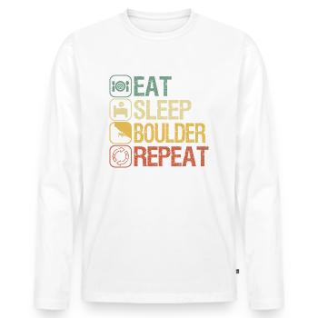 Bouldering - Men's Premium Organic Long Sleeve Shirt - white - Front - Nico (187cm)