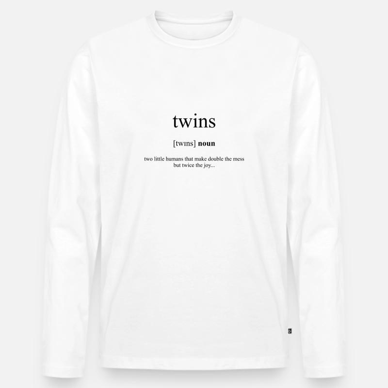 Twins (Zwilling) Definition Dictionary - Männer Premium Bio Langarmshirt - Weiß