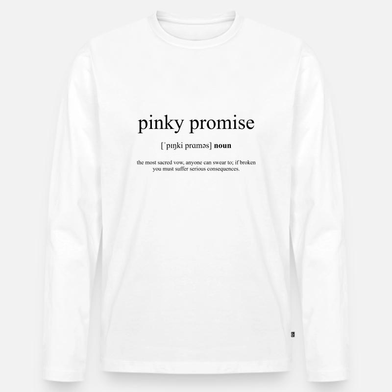 Pinky Promise (Versprechen) Definition Dictionary - Männer Premium Bio Langarmshirt - Weiß