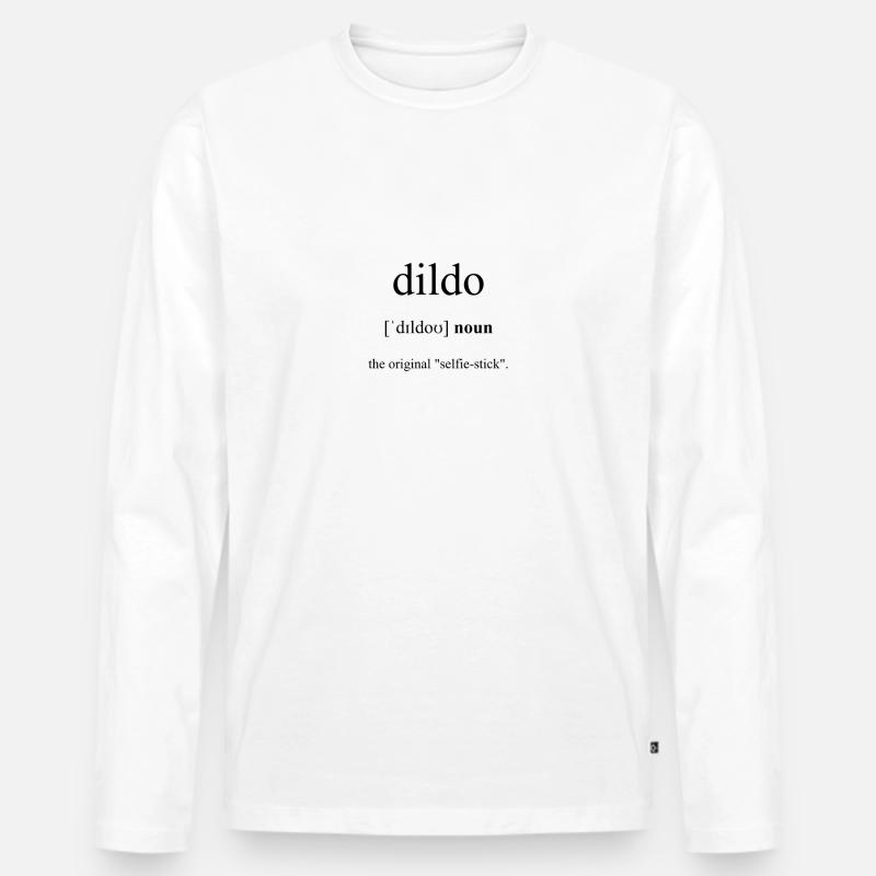 Dildo Definition Dictionary - Männer Premium Bio Langarmshirt - Weiß