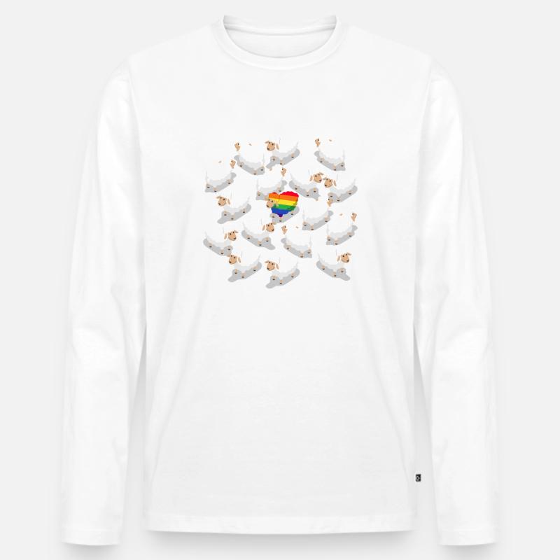 Rainbow Sheep - Männer Premium Bio Langarmshirt - undefined