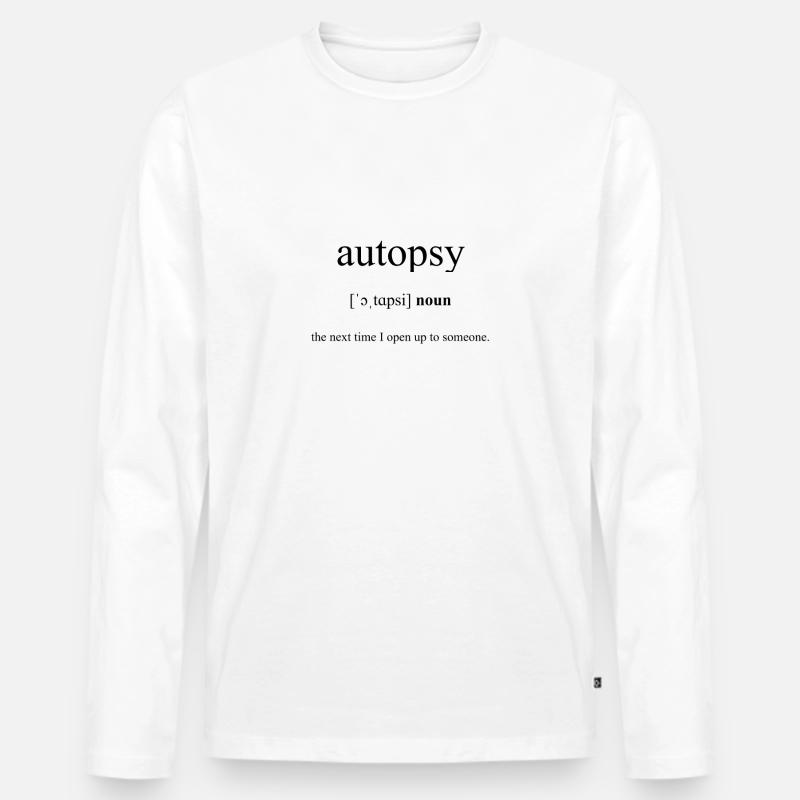 Autopsy (Obduktion) Definition Dictionary - Männer Premium Bio Langarmshirt - Weiß