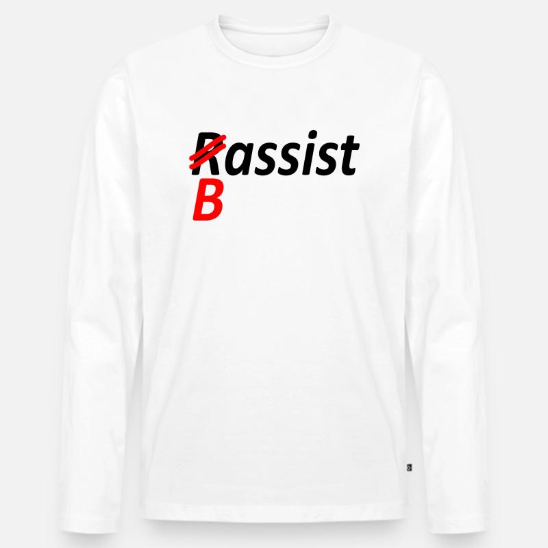 Bassist-Rechtschreibfehler Version 1-Satire - Männer Premium Bio Langarmshirt - Weiß